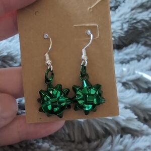 Green Bow Earrings